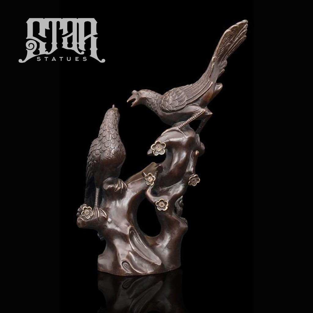 Birds on a Tree | Animal and Wildlife Sculpture | Bronze Statue - Star Statues