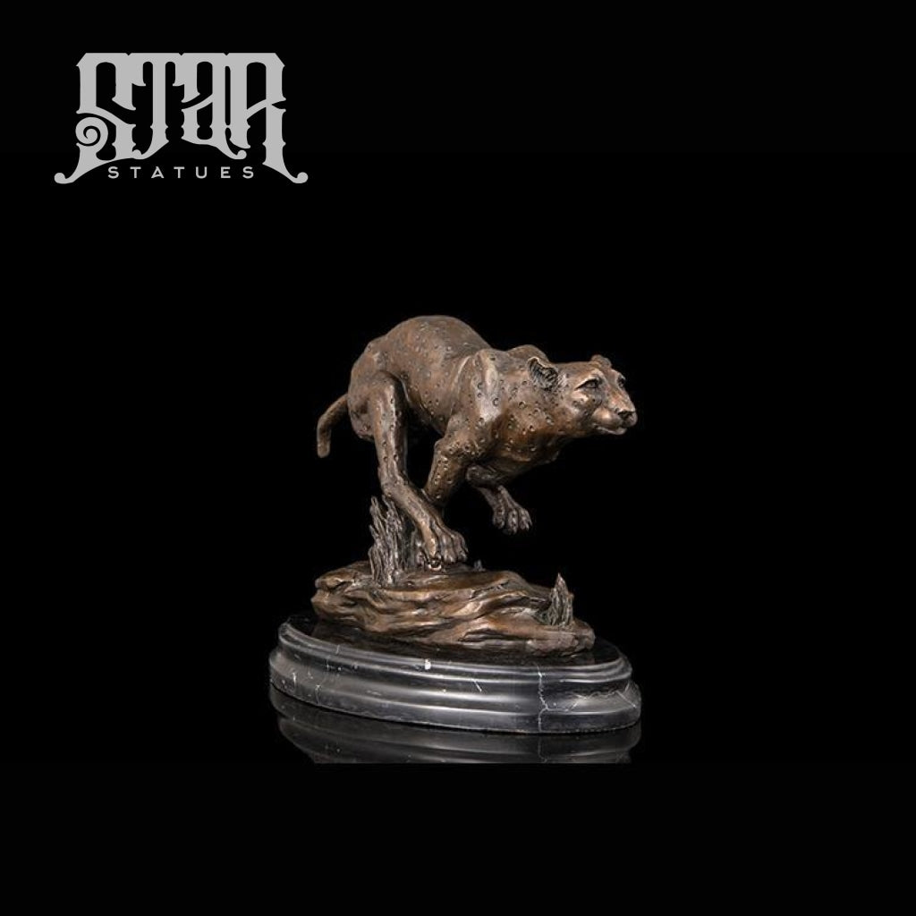 Cheetah Chasing Prey | Animal and Wildlife Sculpture | Bronze Statue - Star Statues
