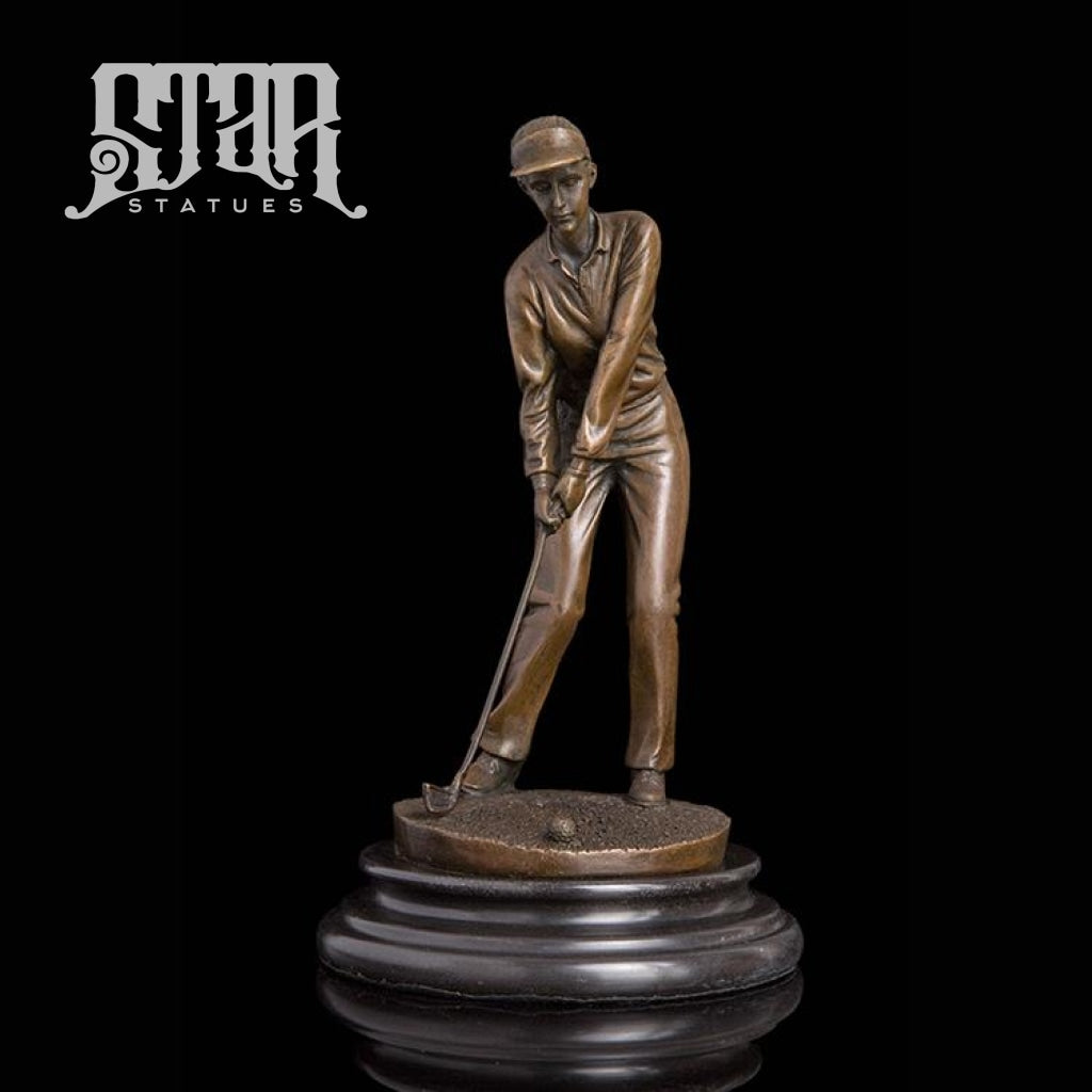 Female Golfer | Western Art Sculpture Bronze Statue