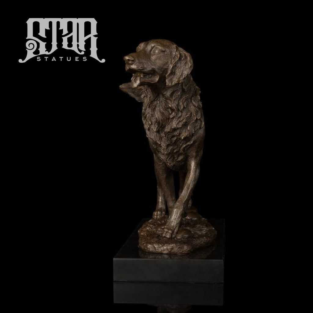 Hunting Dog with Prey | Animal and Wildlife Sculpture | Bronze Statue - Star Statues