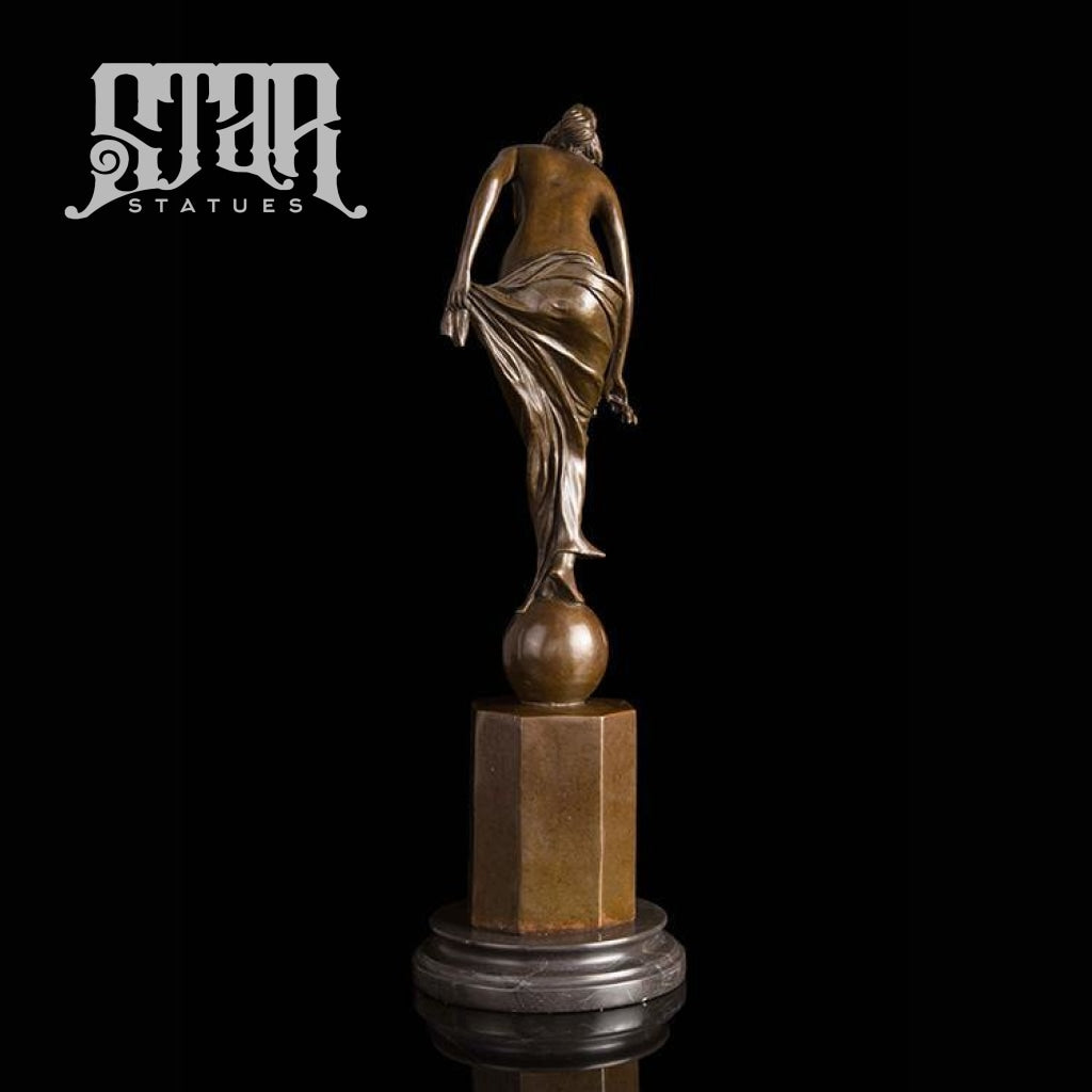 Lady Removing Dress | Nude and Erotic Sculpture | Bronze Statue - Star Statues