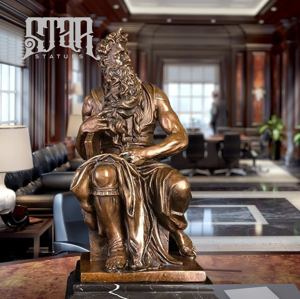Moses By Michaelangelo | Western Art Sculpture Bronze Statue
