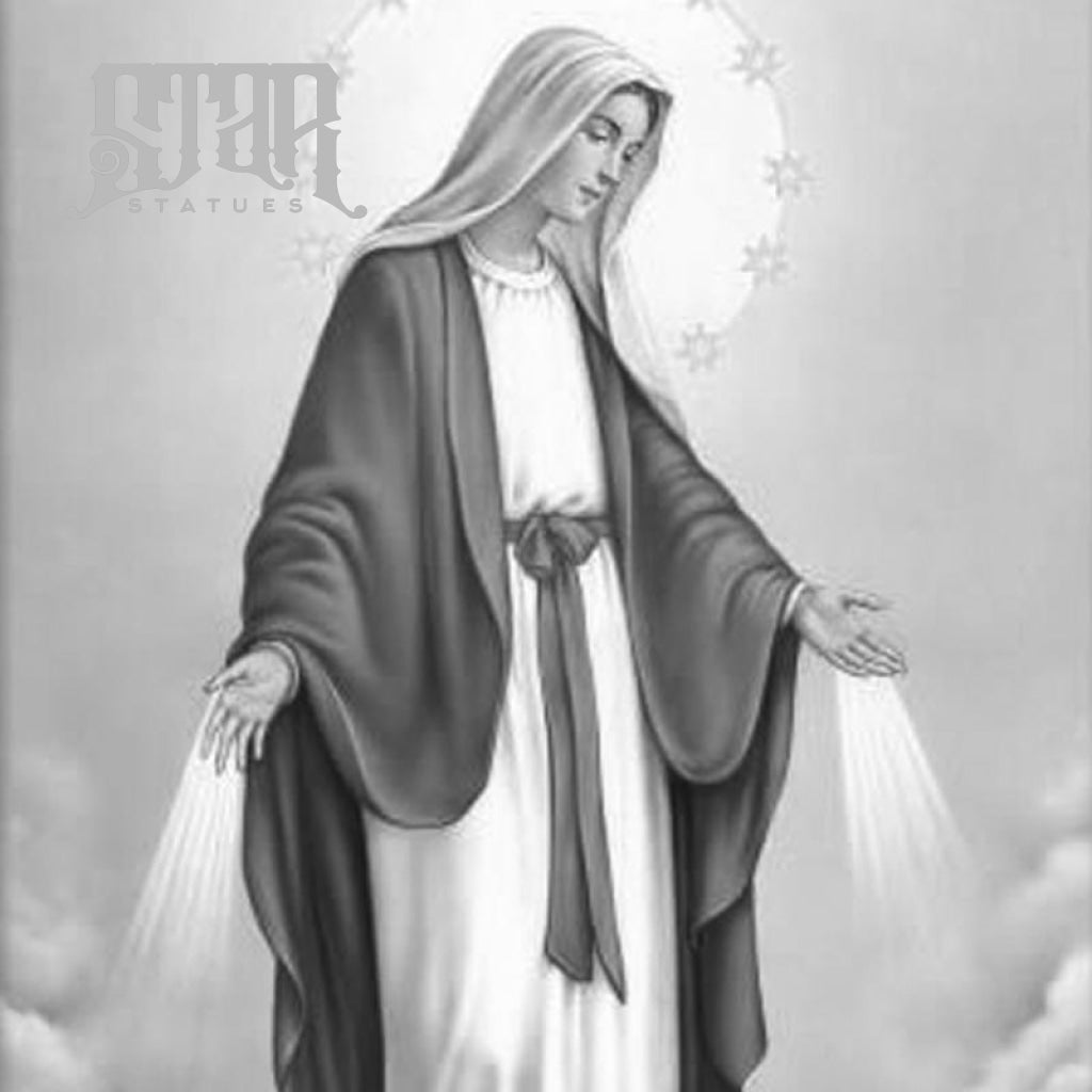 Virgin Mary Bronze Statue - Star Statues