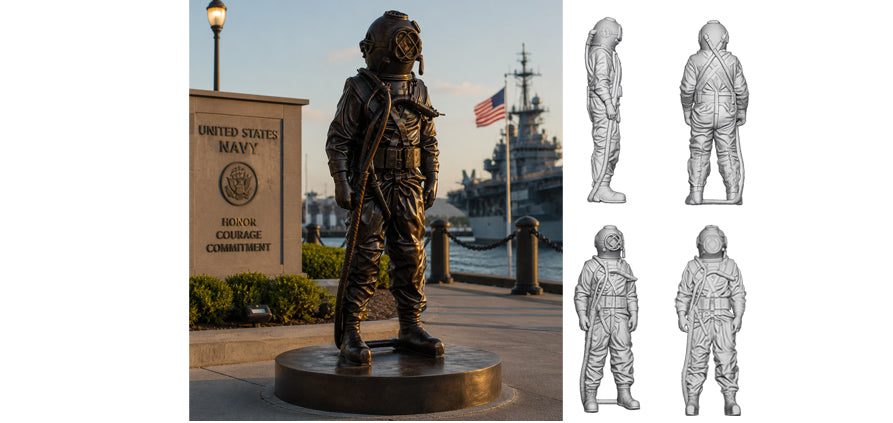 life size bronze statue