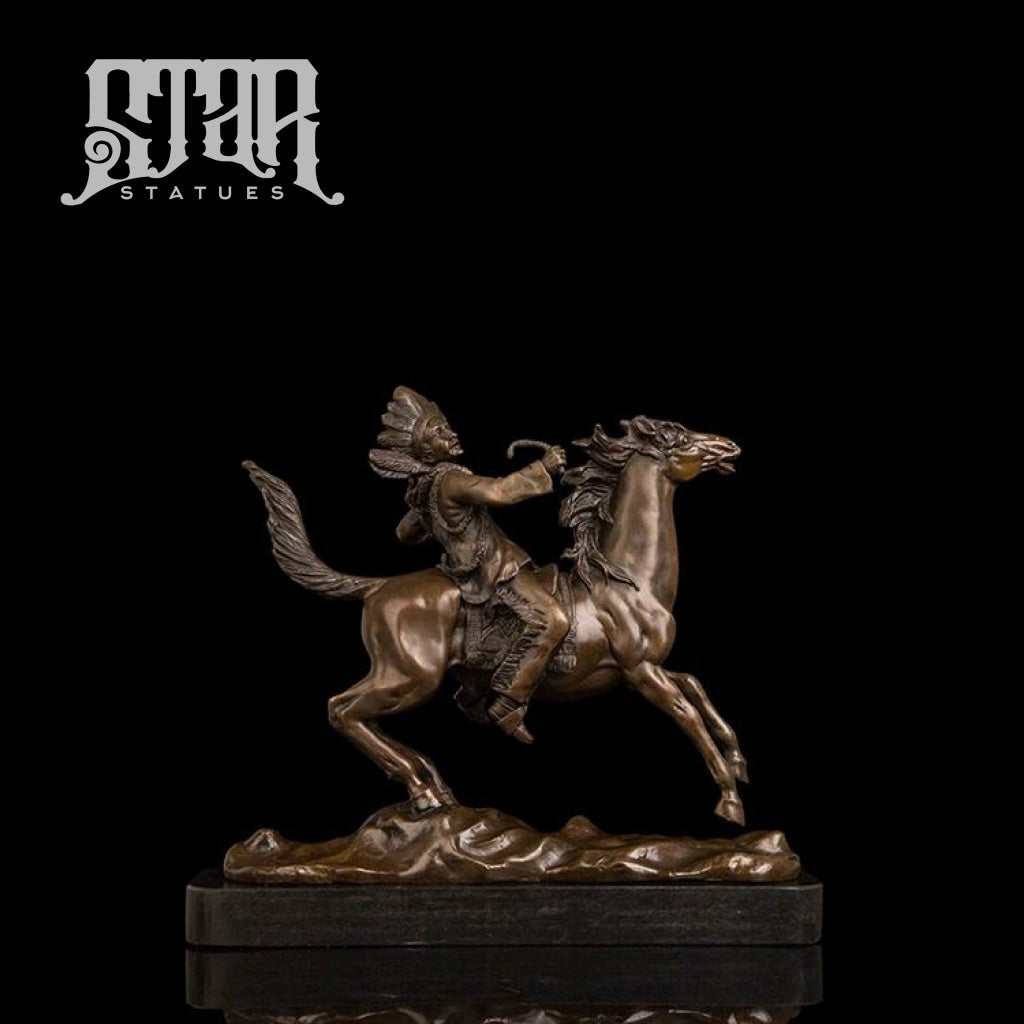 America Indian Riding Horse | Western Art Sculpture Bronze Statue
