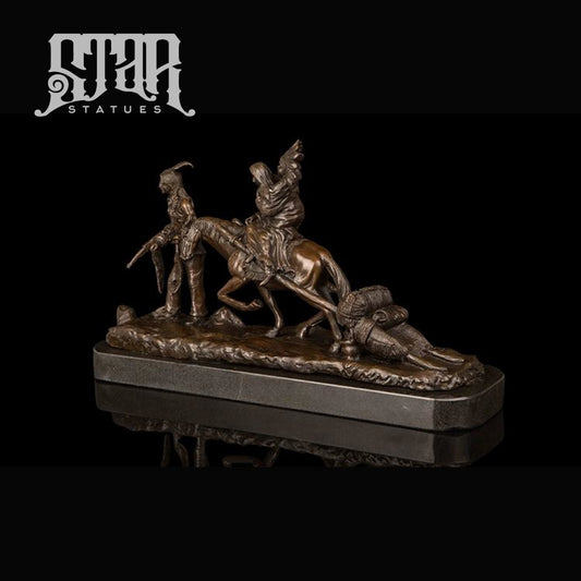 American Indians On Horseback | Western Art Sculpture Bronze Statue