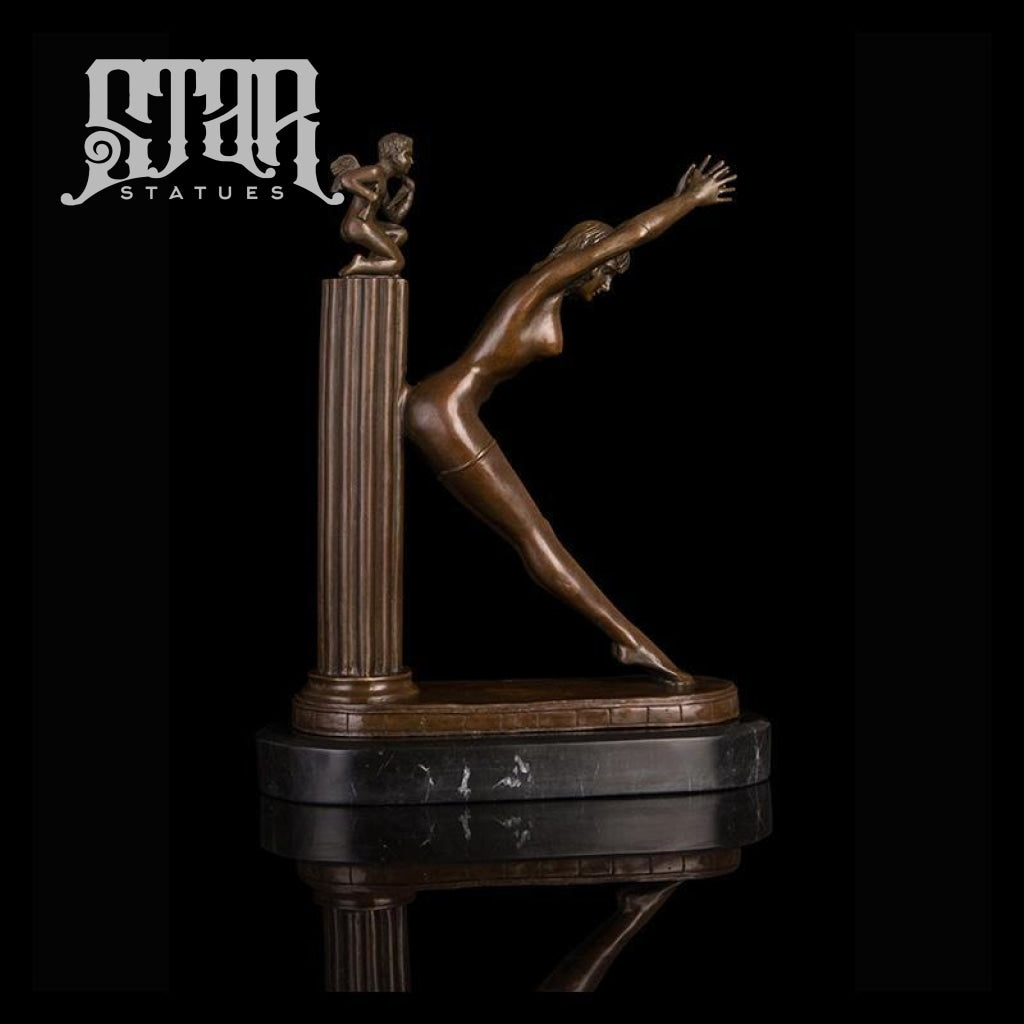 Angel Baby and Bent over Lady | Nude and Erotic Sculpture | Bronze Statue - Star Statues
