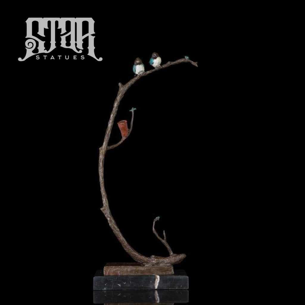 Birds on a Branch | Animal and Wildlife Sculpture | Bronze Statue - Star Statues