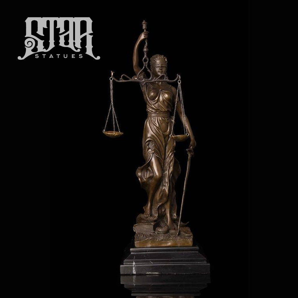 Blind Lady of Justice Sculpture | Bronze Statue - Star Statues