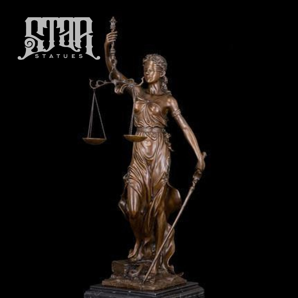 Blind Lady of Justice Sculpture | Bronze Statue - Star Statues