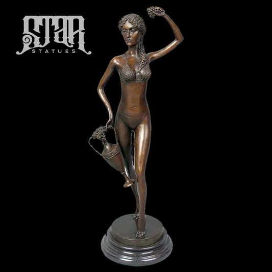 Dancing With Grapes | Western Art Sculpture Bronze Statue