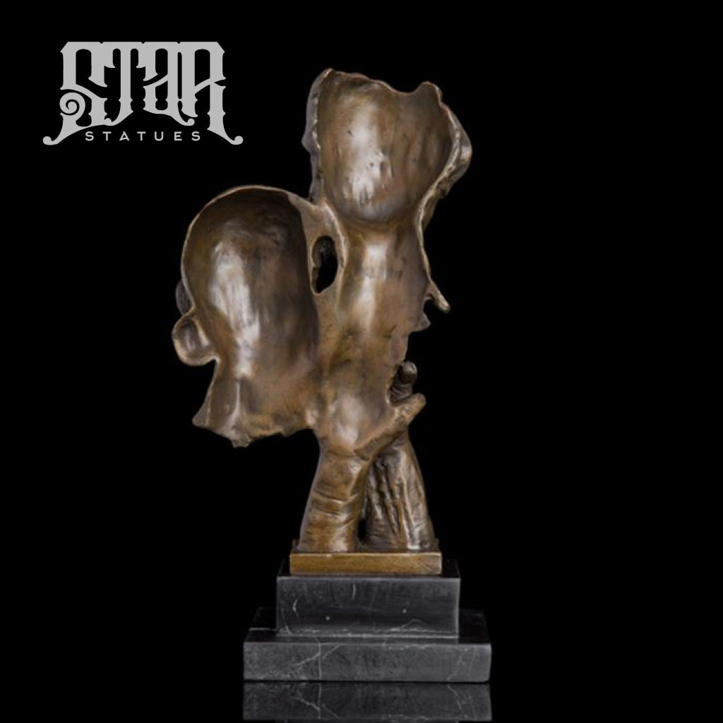 Elderly Couple Head Bust | Western Art Sculpture Bronze Statue
