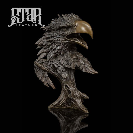 Falcon Hawk Bust | Animal and Wildlife Sculpture | Bronze Statue - Star Statues
