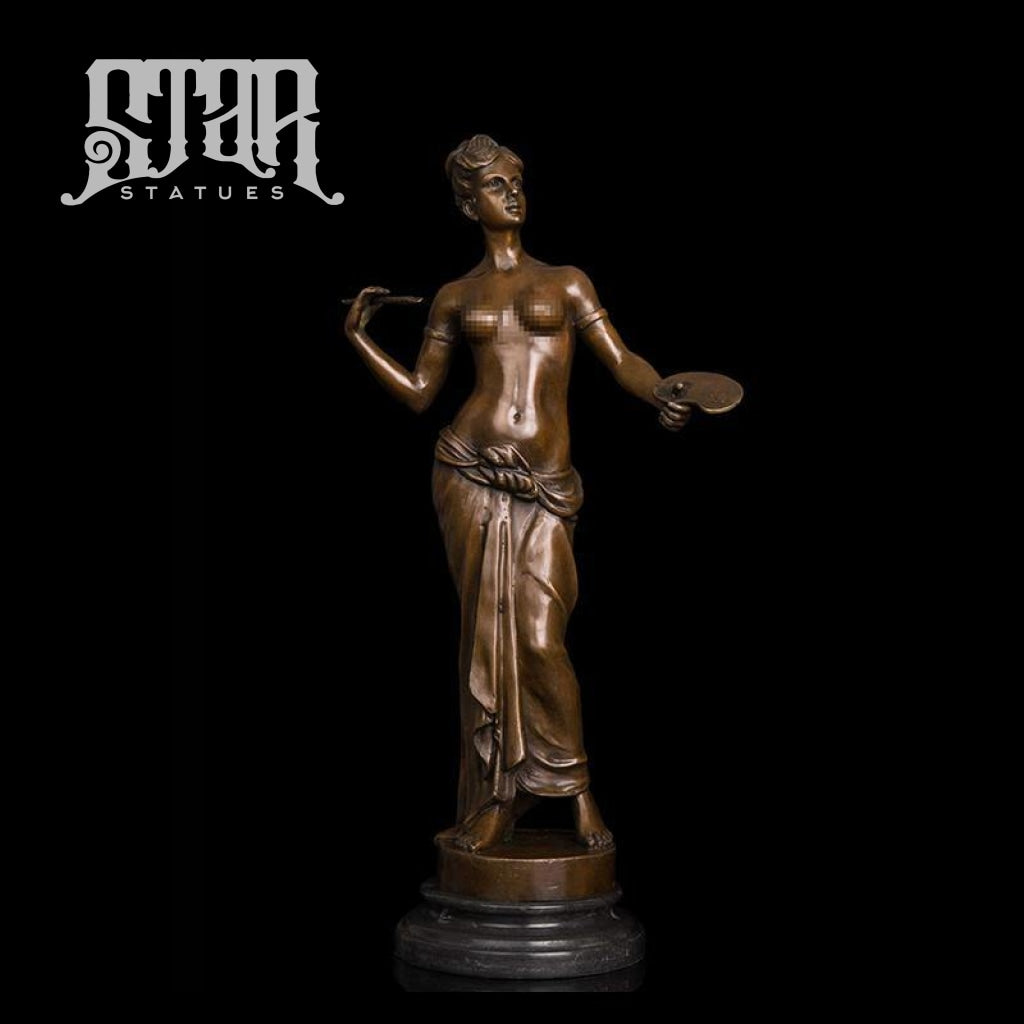 Female Painter  | Nude and Erotic Sculpture | Bronze Statue - Star Statues