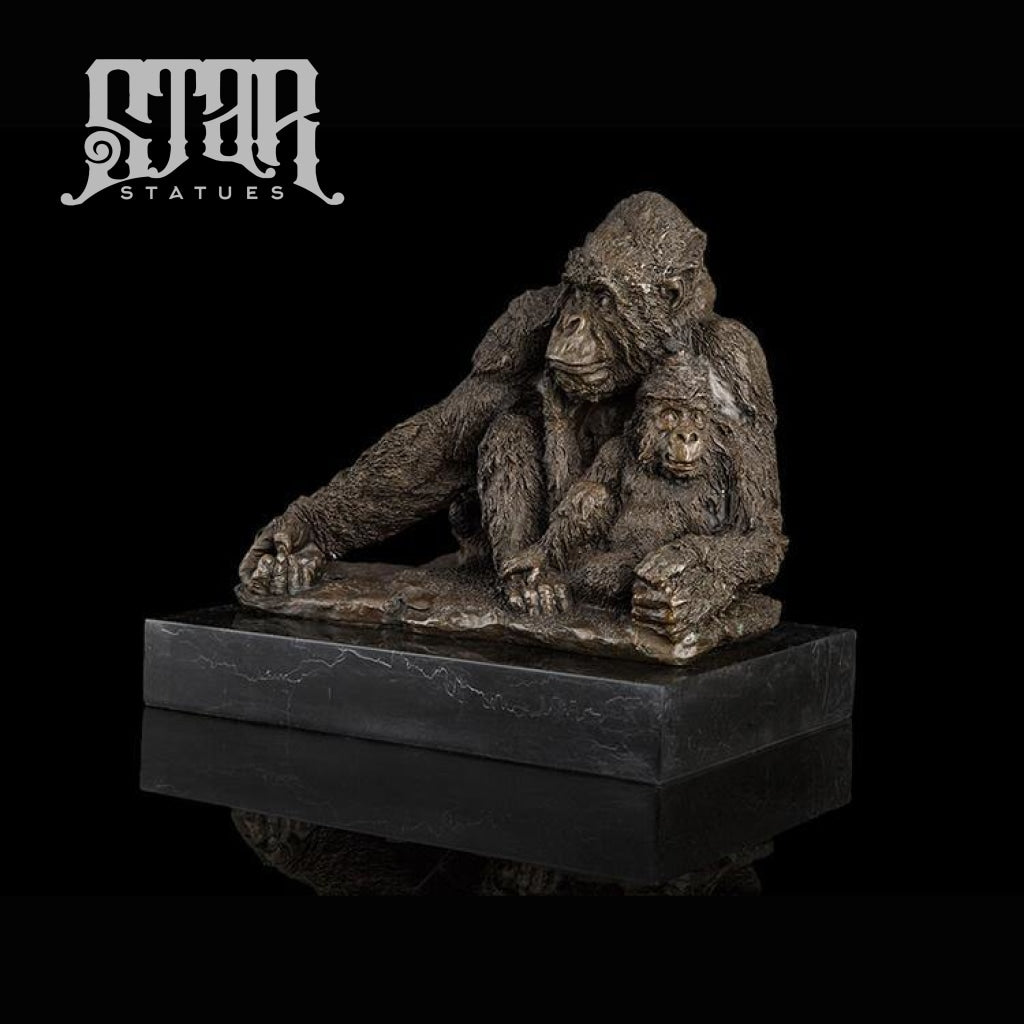 Gorilla and infant | Animal and Wildlife Sculpture | Bronze Statue - Star Statues