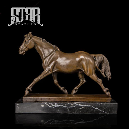 Horse Trotting | Animal and Wildlife Sculpture | Bronze Statue - Star Statues