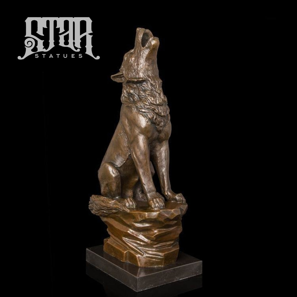 Howling Wolf | Animal and Wildlife Sculpture | Bronze Statue - Star Statues