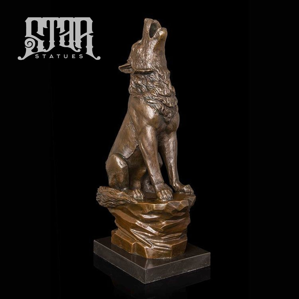 Howling Wolf | Animal and Wildlife Sculpture | Bronze Statue - Star Statues