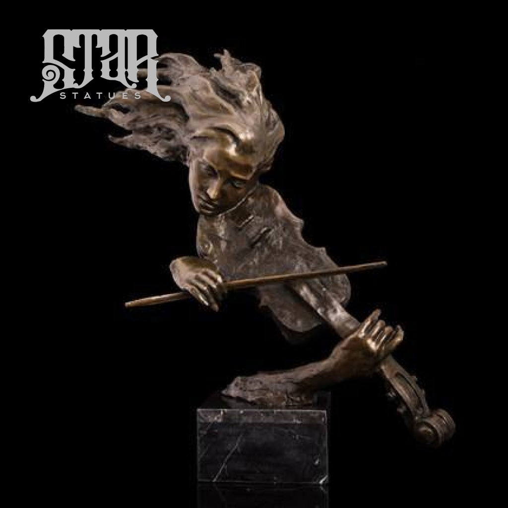 Lady Playing Violin | Abstract Sculpture | Bronze Statue - Star Statues