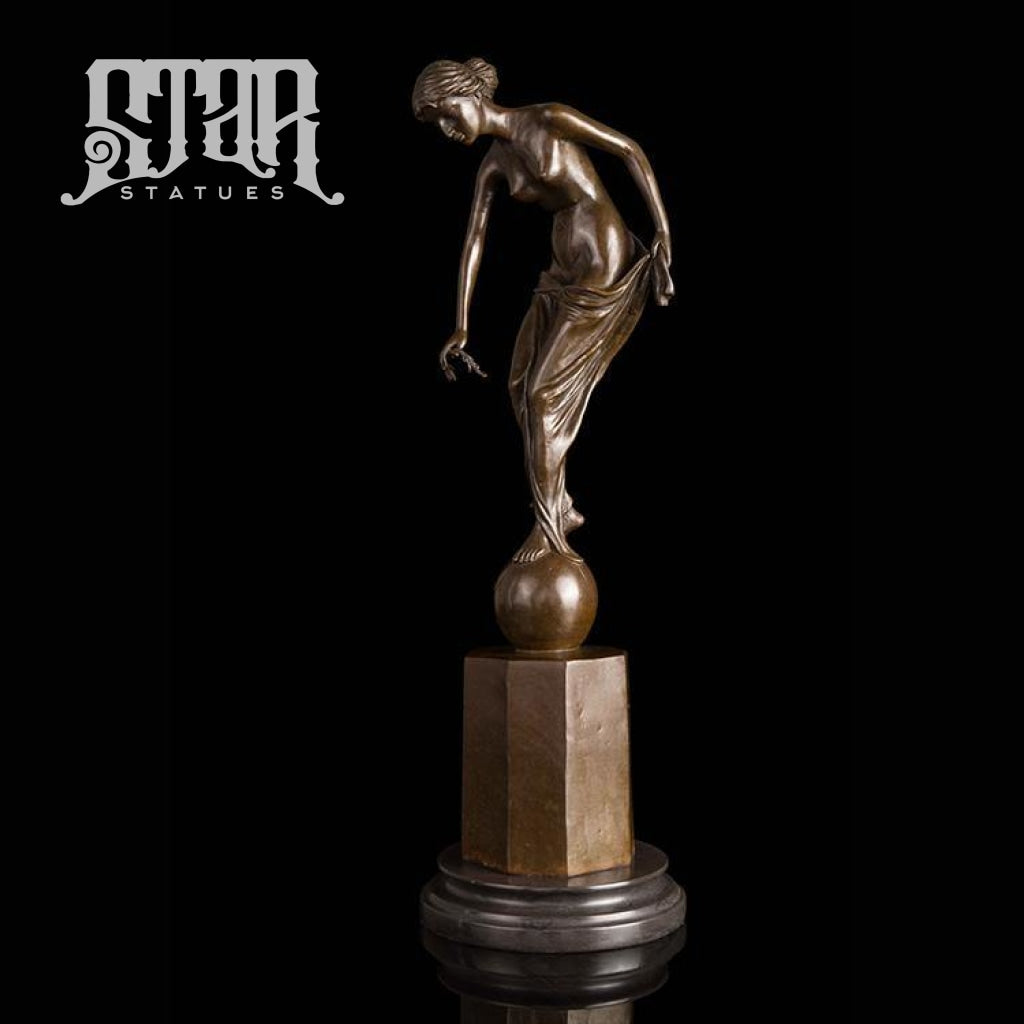 Lady Removing Dress | Nude and Erotic Sculpture | Bronze Statue - Star Statues