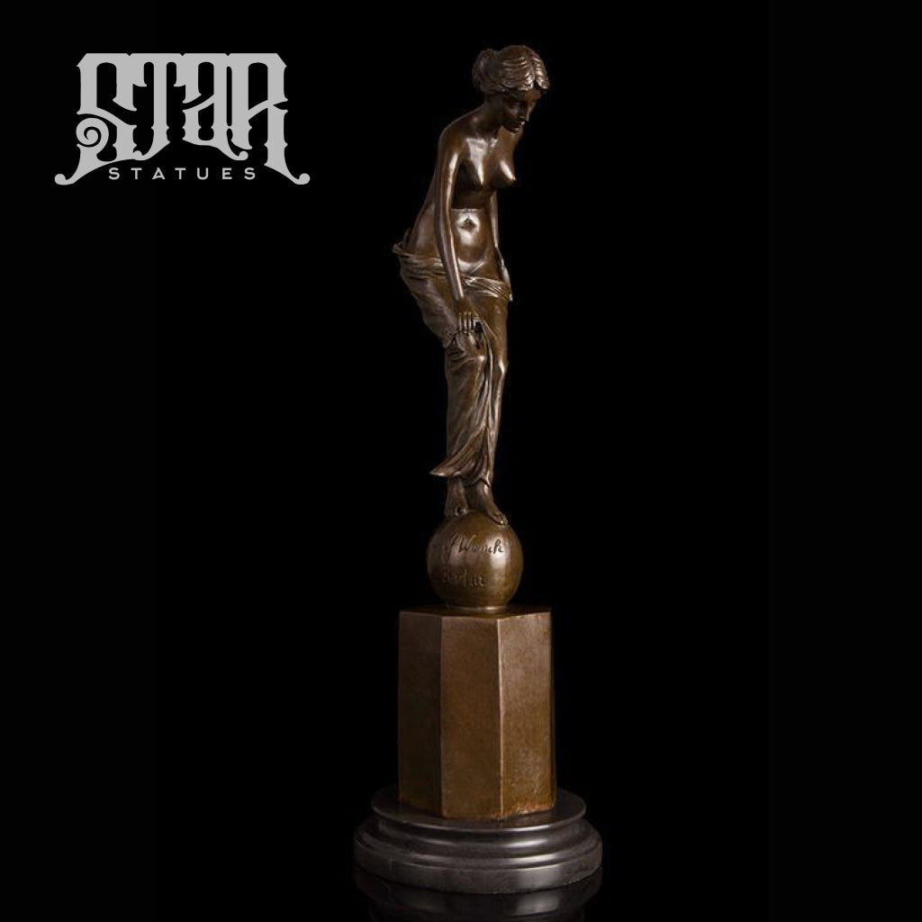 Lady Removing Dress | Nude and Erotic Sculpture | Bronze Statue - Star Statues