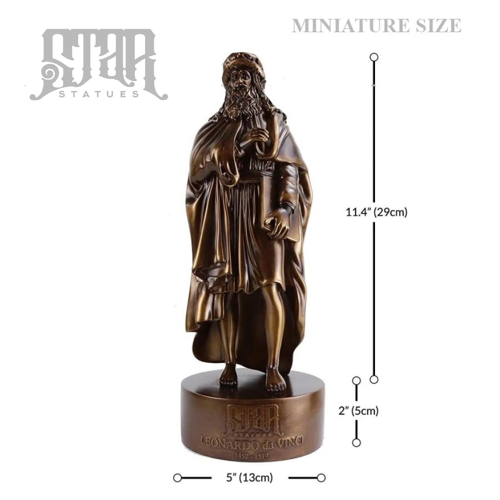 Leonardo Da Vinci Bronze Statue Miniature