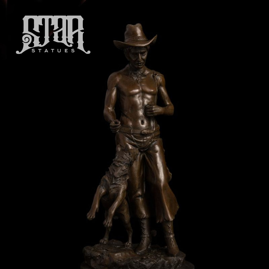 Man and Dog | Animal and Wildlife Sculpture | Bronze Statue - Star Statues