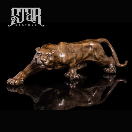 Leopard Stalking Prey | Animal and Wildlife Sculpture | Bronze Statue - Star Statues