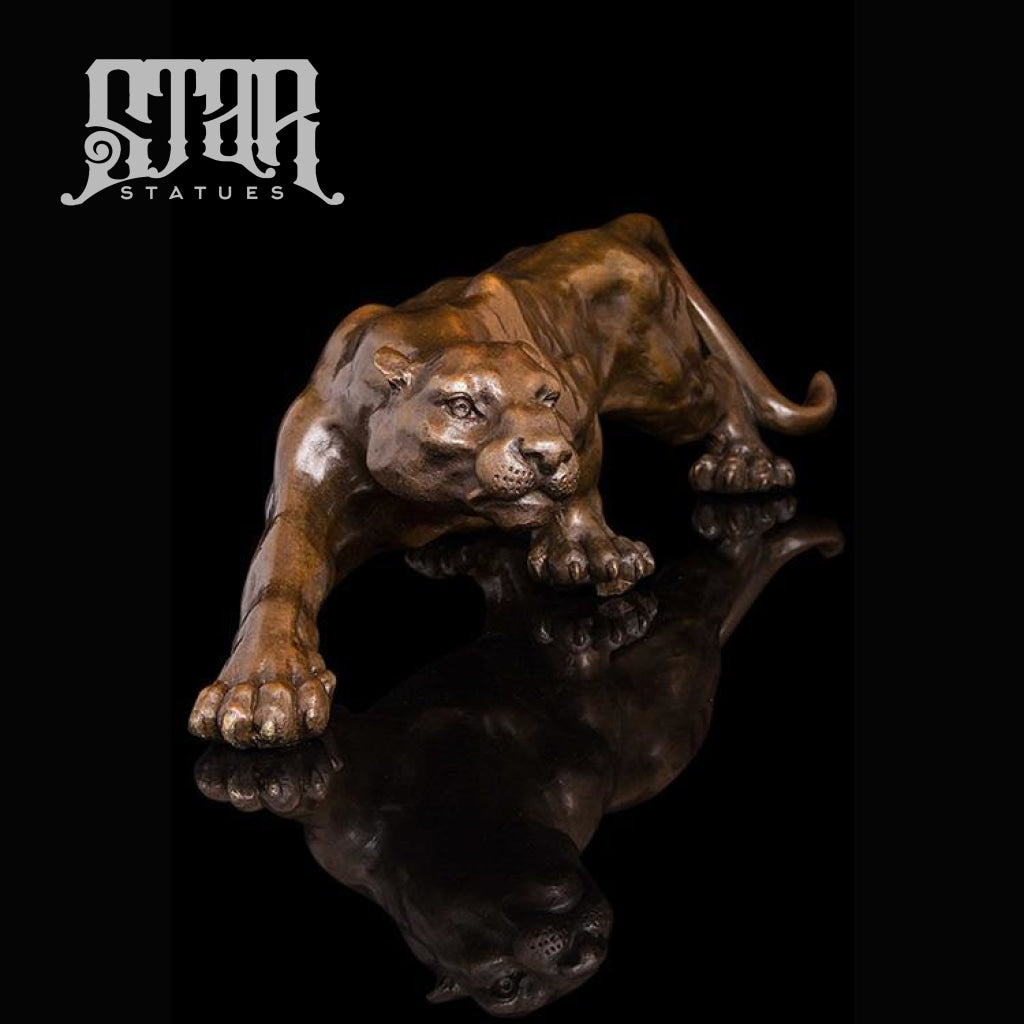 Leopard Stalking Prey | Animal and Wildlife Sculpture | Bronze Statue - Star Statues