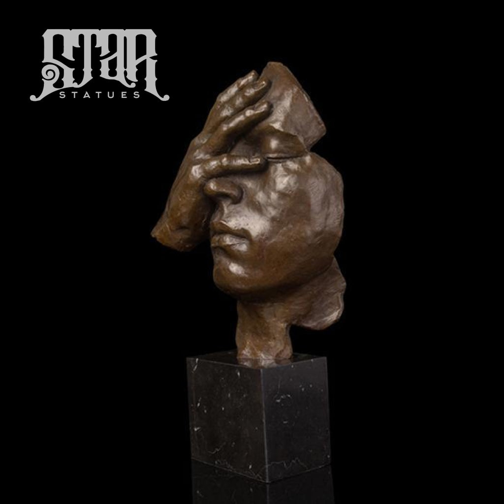 Male with Hand over Face | Abstract Sculpture | Bronze Statue - Star Statues