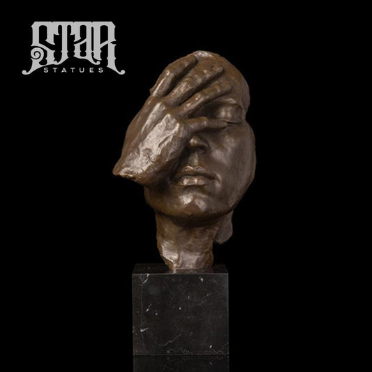 Male with Hand over Face | Abstract Sculpture | Bronze Statue - Star Statues