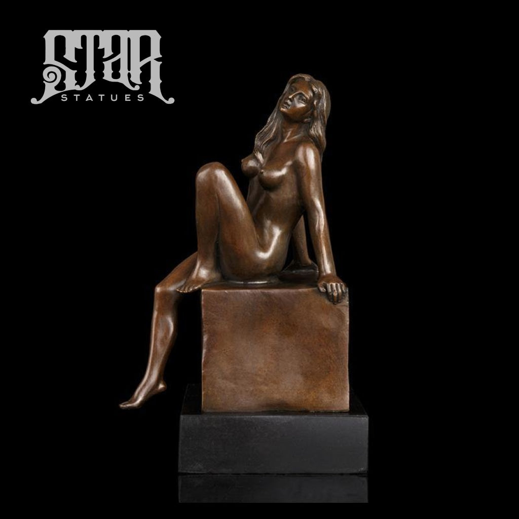 Sexy Women Sitting  | Nude and Erotic Sculpture | Bronze Statue - Star Statues