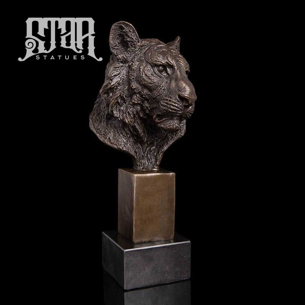 Tiger Head Bust | Animal and Wildlife Sculpture | Bronze Statue - Star Statues