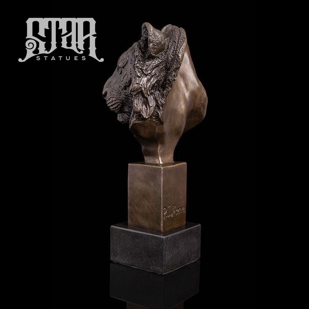 Tiger Head Bust | Animal and Wildlife Sculpture | Bronze Statue - Star Statues