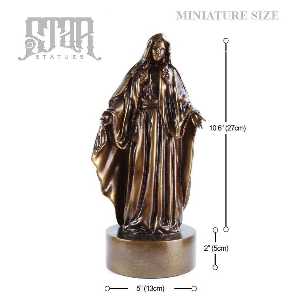 Virgin Mary Bronze Statue Miniature