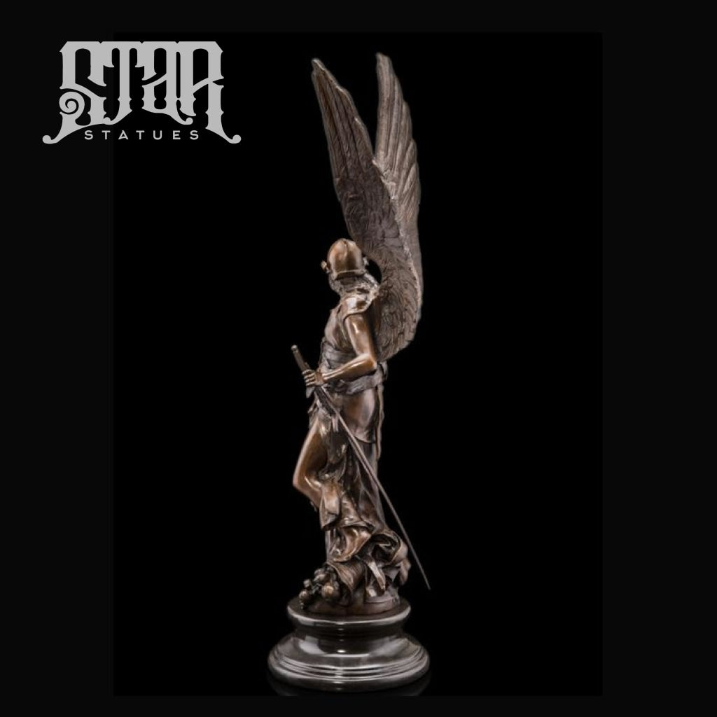 Winged Angel With Sword | Western Art Sculpture Bronze Statue
