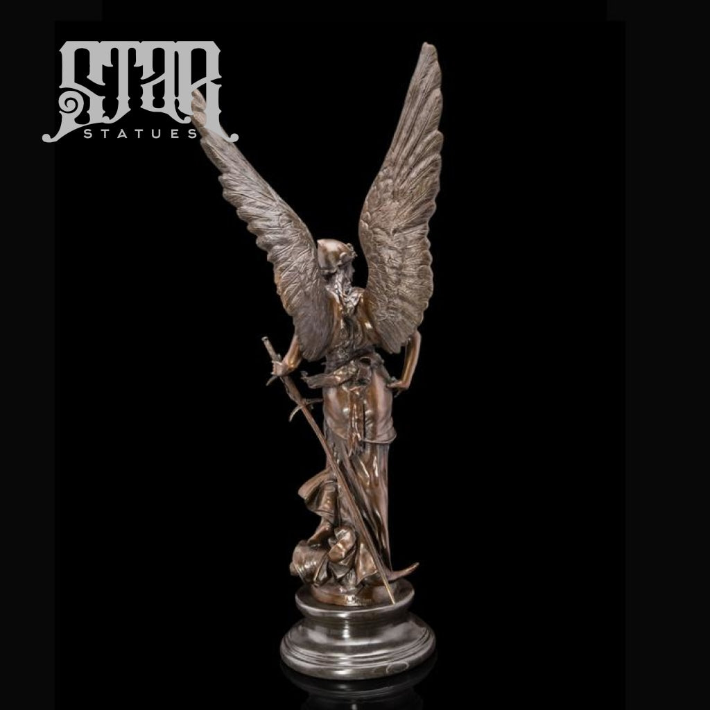 Winged Angel With Sword | Western Art Sculpture Bronze Statue