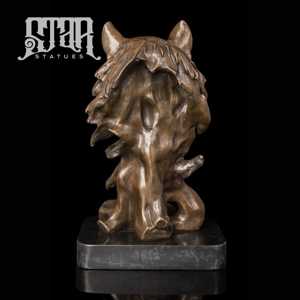 Wolf Head | Animal And Wildlife Sculpture Bronze Statue