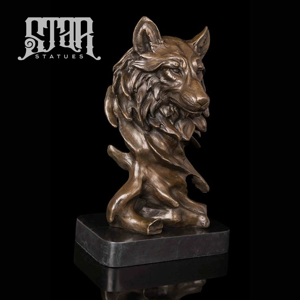 Wolf Head | Animal And Wildlife Sculpture Bronze Statue