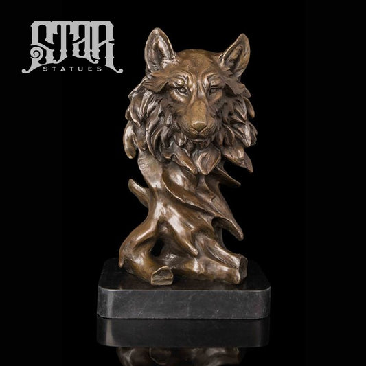Wolf Head | Animal And Wildlife Sculpture Bronze Statue