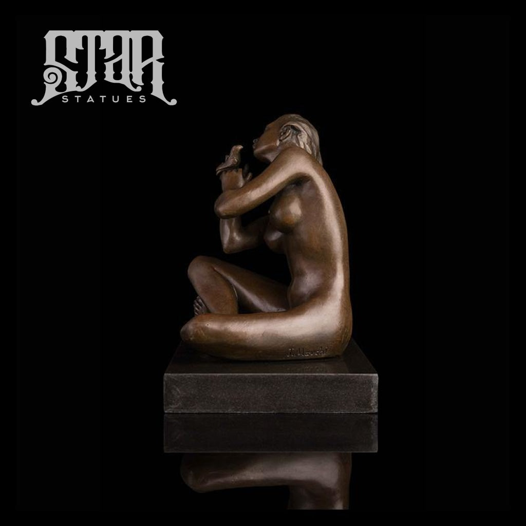 Woman with Bird  | Nude and Erotic Sculpture | Bronze Statue - Star Statues