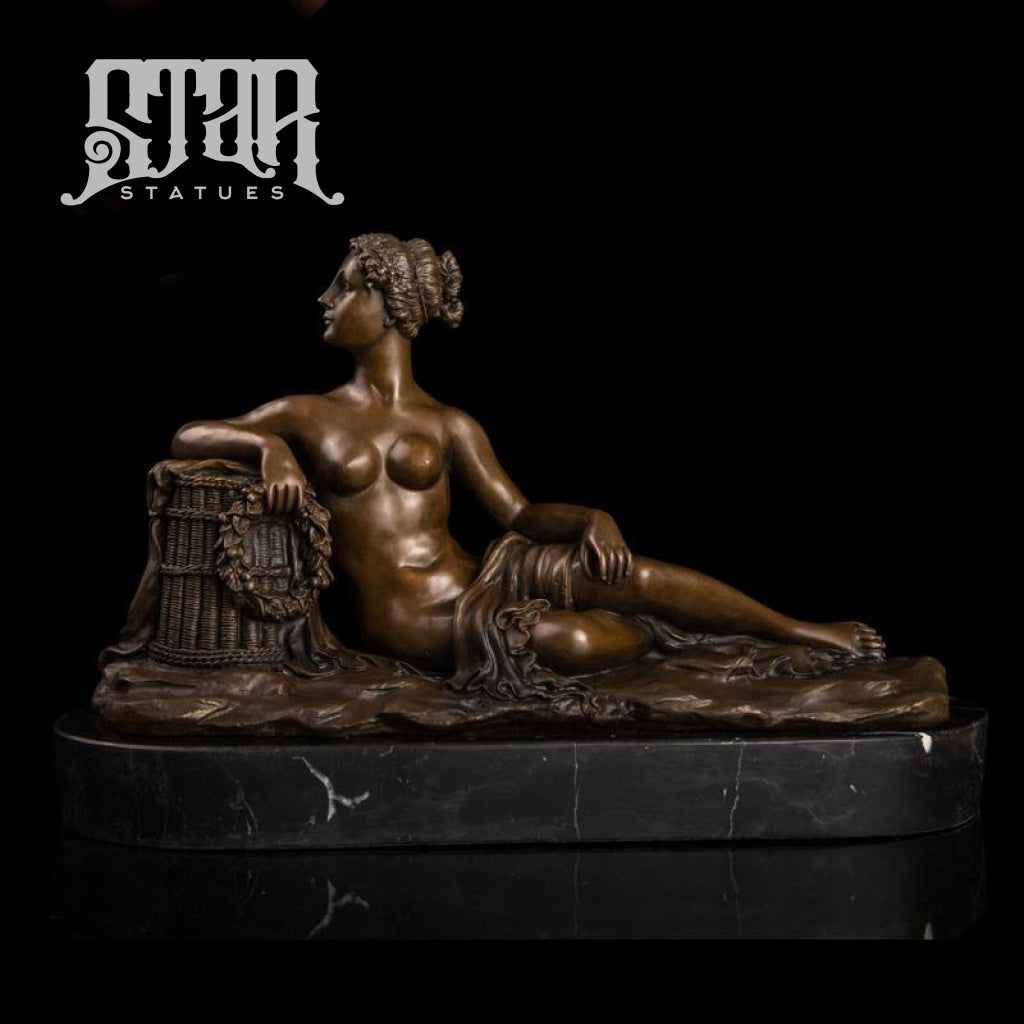 Women Resting on Basket | Nude and Erotic Sculpture | Bronze Statue - Star Statues